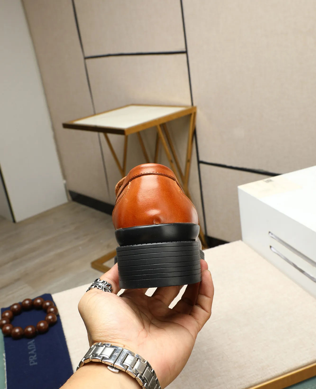 Men's men's shoes 💰540 (water-dyed cow leather) 📛📛PRADA high-end counter's latest formal business leather shoes 👔original and highest quality! Imported from Italy 🇮🇹 first-layer calfskin fabric ➕ cowhide lining Original outsole Formal size: 38➖44 (45 customized)